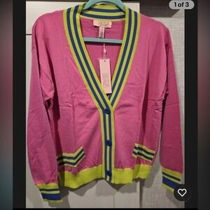 VG by Victor Glemaud Tipped V-Neck Button-Front Cardigan Sweater - 3X